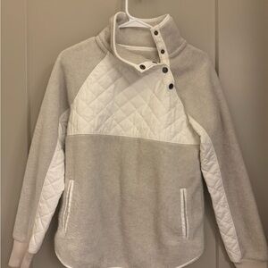 Abercrombie & Fitch White and Cream Fleece Jacket